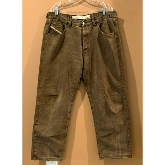 Vintage Diesel Brown Jeans Men Cheyenne 36x28 Baggy Leg Denim Button Fly - Picture 1 of 15